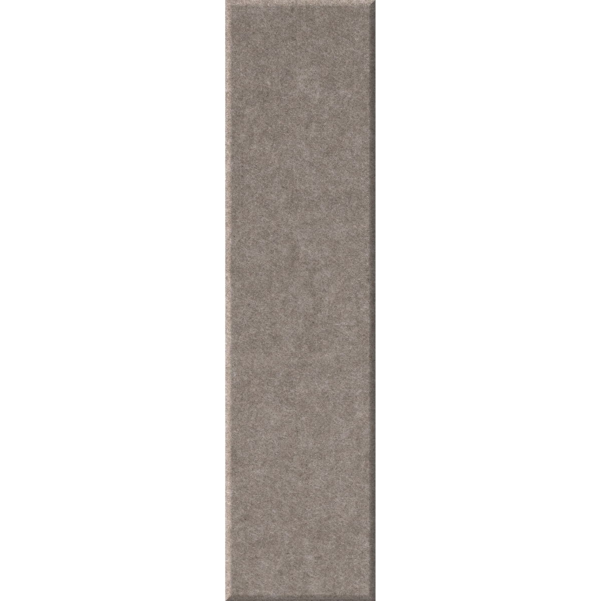 A long, narrow rectangular sample showing a textured taupe-gray material surface on a plain white background.