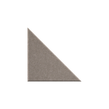 A single triangular wedge-shaped sample with a textured, matte taupe-brown surface, isolated on a solid white background.