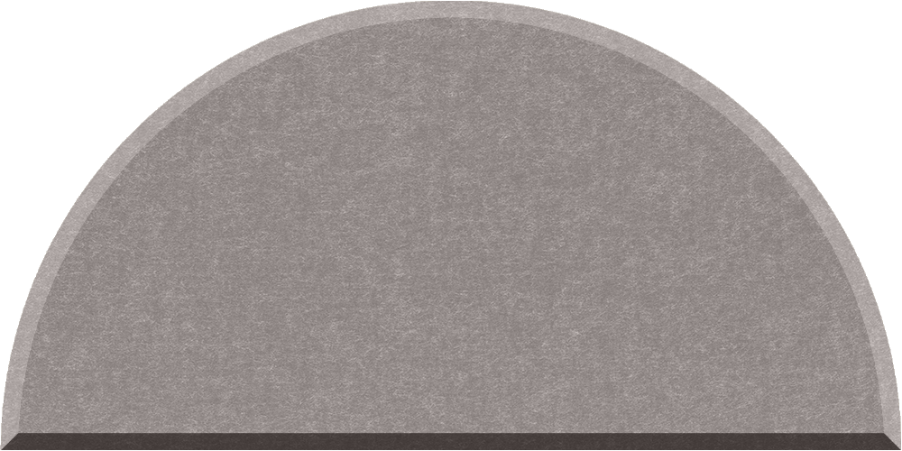 Small half circle felt tile in Ash