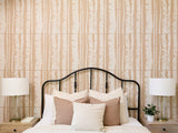 Bedroom with Aspen and Cashmere felt wall panels behind the bed