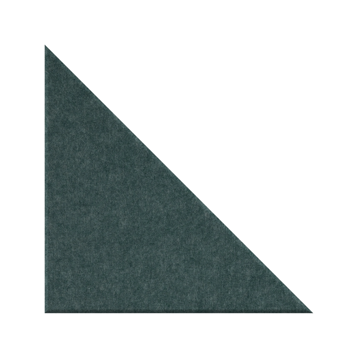 A dark teal-green triangular fabric swatch with a textured surface, shown on a plain white background.