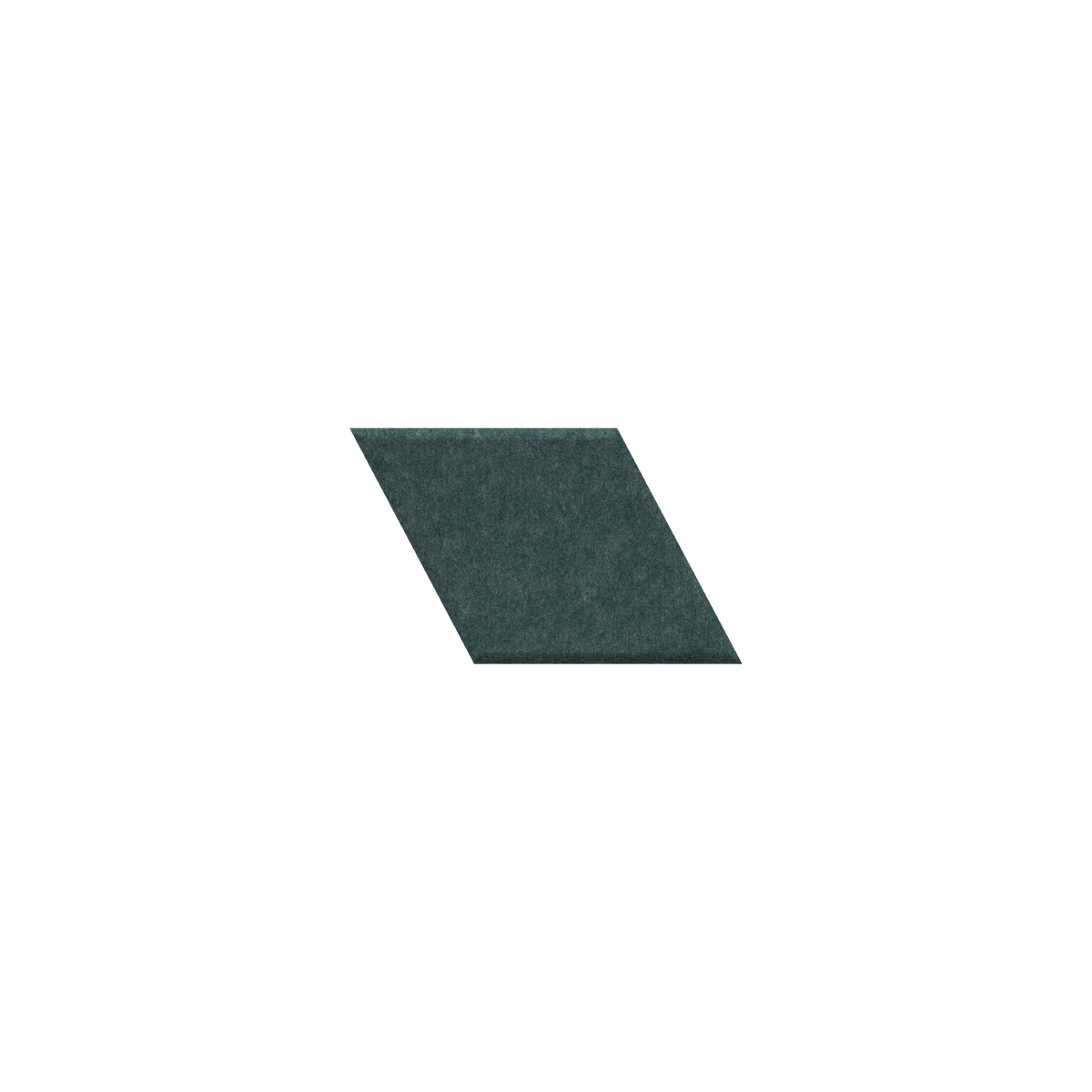 A single dark teal-gray parallelogram tile centered on a solid black background.