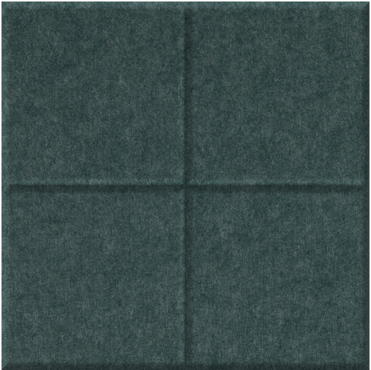 Dark teal tile divided into four equal squares with raised grout lines.
