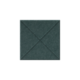 A square dark green felt or fabric panel with stitched diagonal lines forming an X pattern in the center, shown against a plain white background.