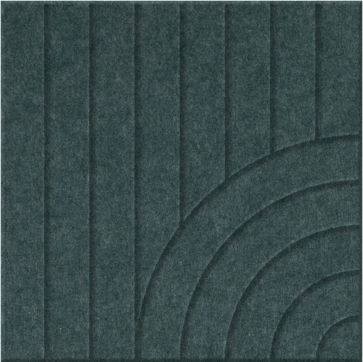 Atlantic 9mm Engraved Tangent felt sample with concentric quarter circle grooves