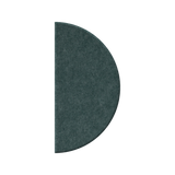 A dark teal green felt letter 'D' cutout, shown against a solid white background.