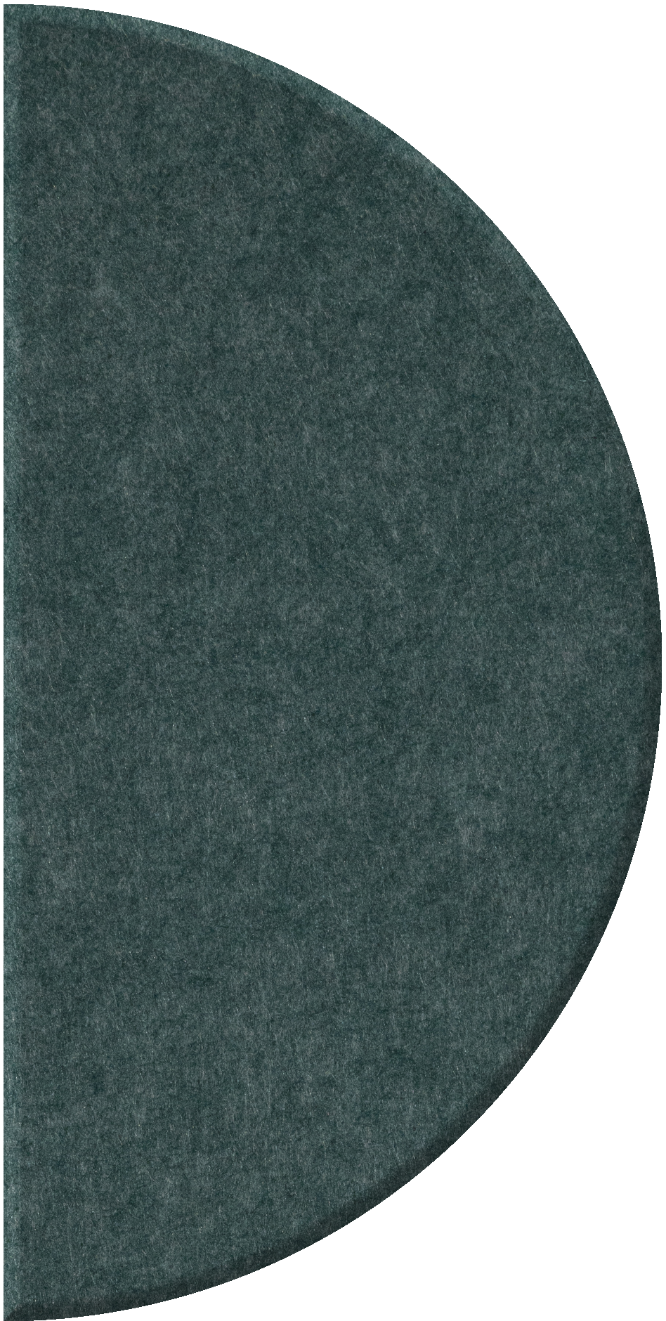 Dark teal half-circle tile with textured surface and curved edge.