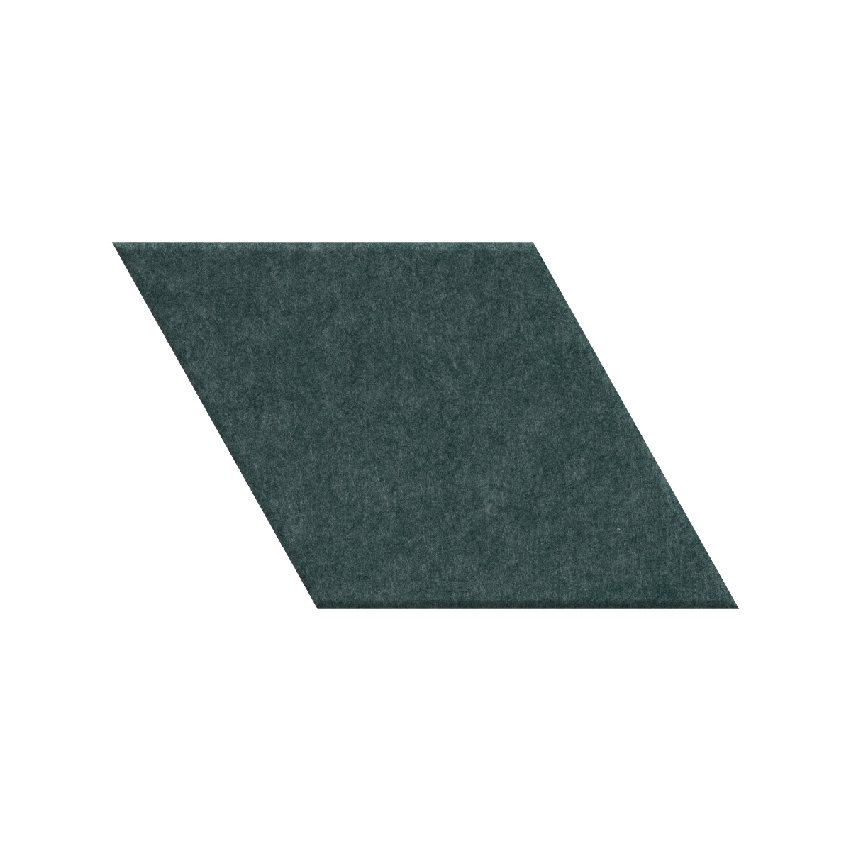 A dark teal-green parallelogram tile or swatch with a textured surface, centered on a plain white background.