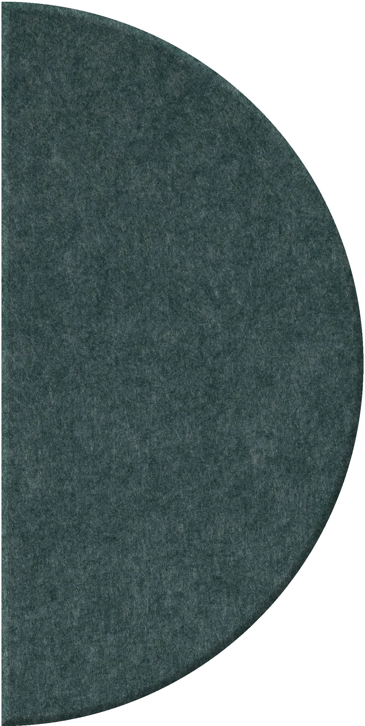Dark teal half-circle tile with textured surface and curved edge.