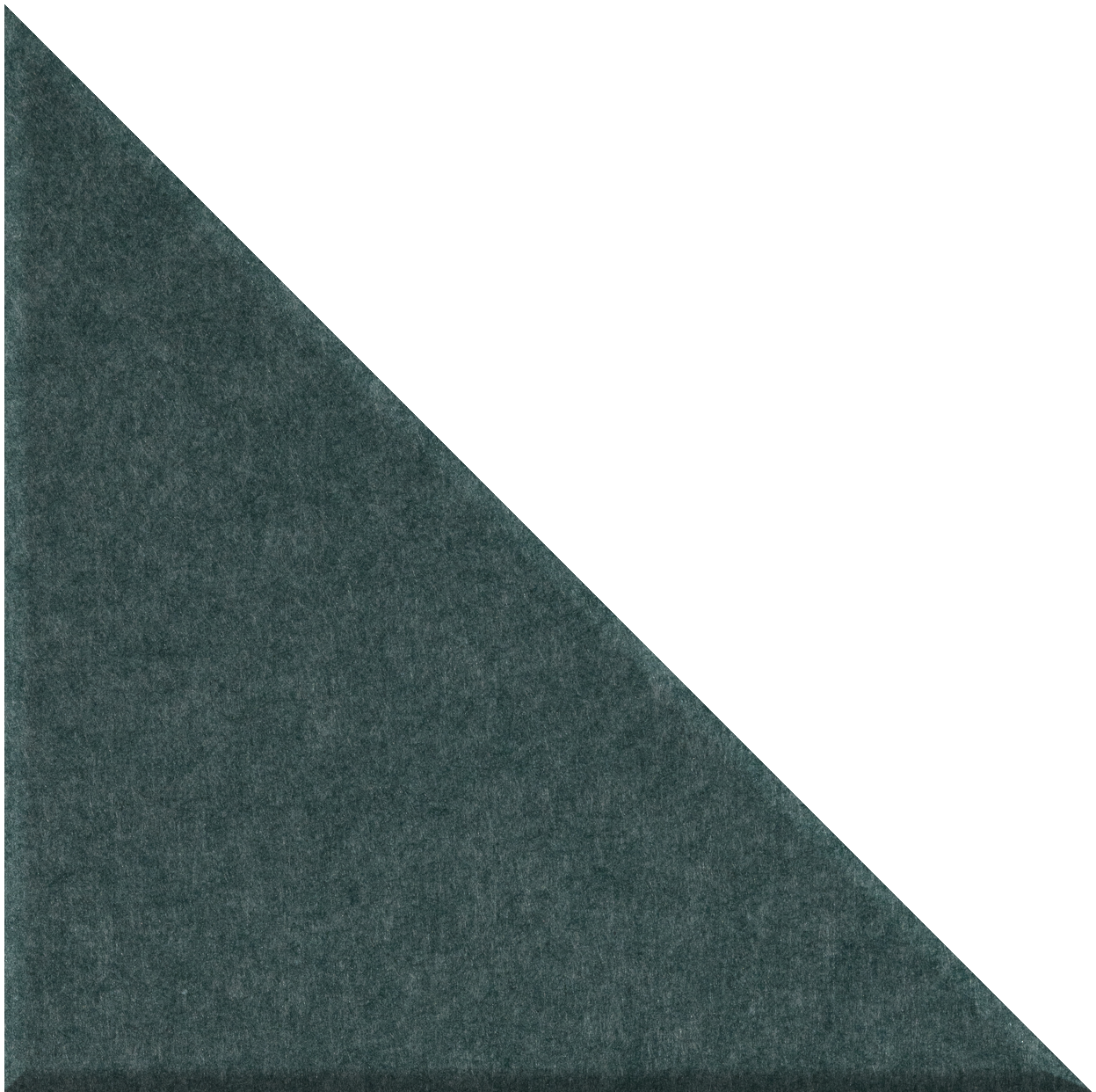 Teal-green right triangle tile with textured matte surface.