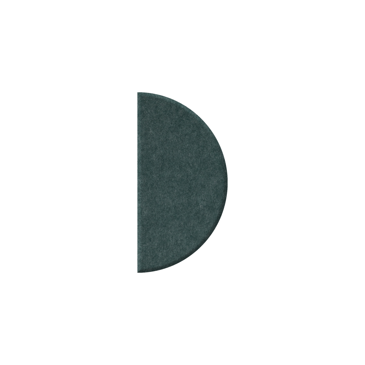A dark teal green felt letter 'D' cutout, likely for a doorstopper or decorative accent, shown against a solid white background.