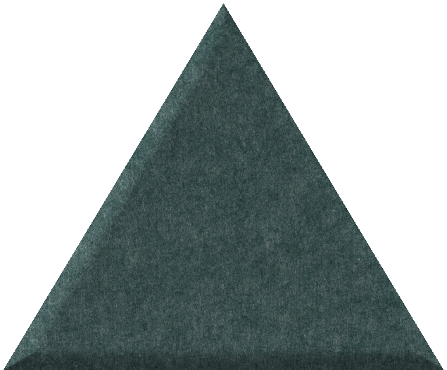 Dark teal triangle tile with textured matte surface.