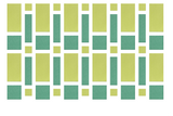 Repeating geometric pattern of lime green and teal rectangular blocks arranged in alternating columns.