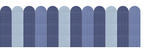 Vertical striped pattern in alternating navy and light blue columns with rounded tops.
