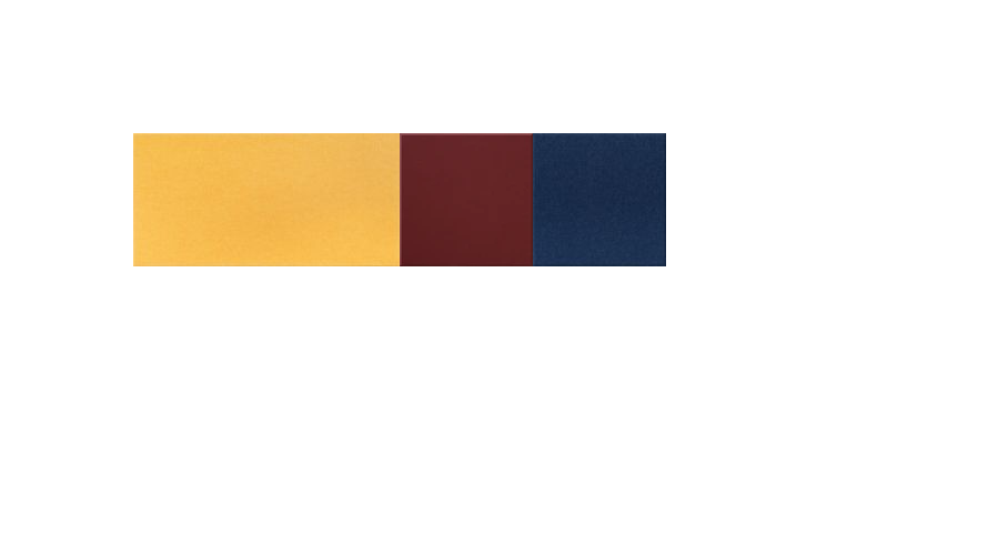 Horizontal color-blocked design folder with gold, burgundy, and navy sections.