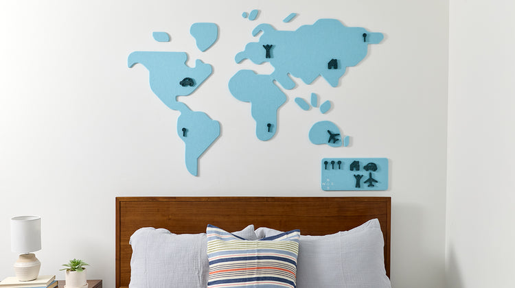 Baby Blue Kid's World Map