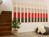 Acoustic wall paneling on basement wall