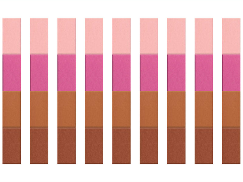 Color swatch with pink and brown gradient on a white background