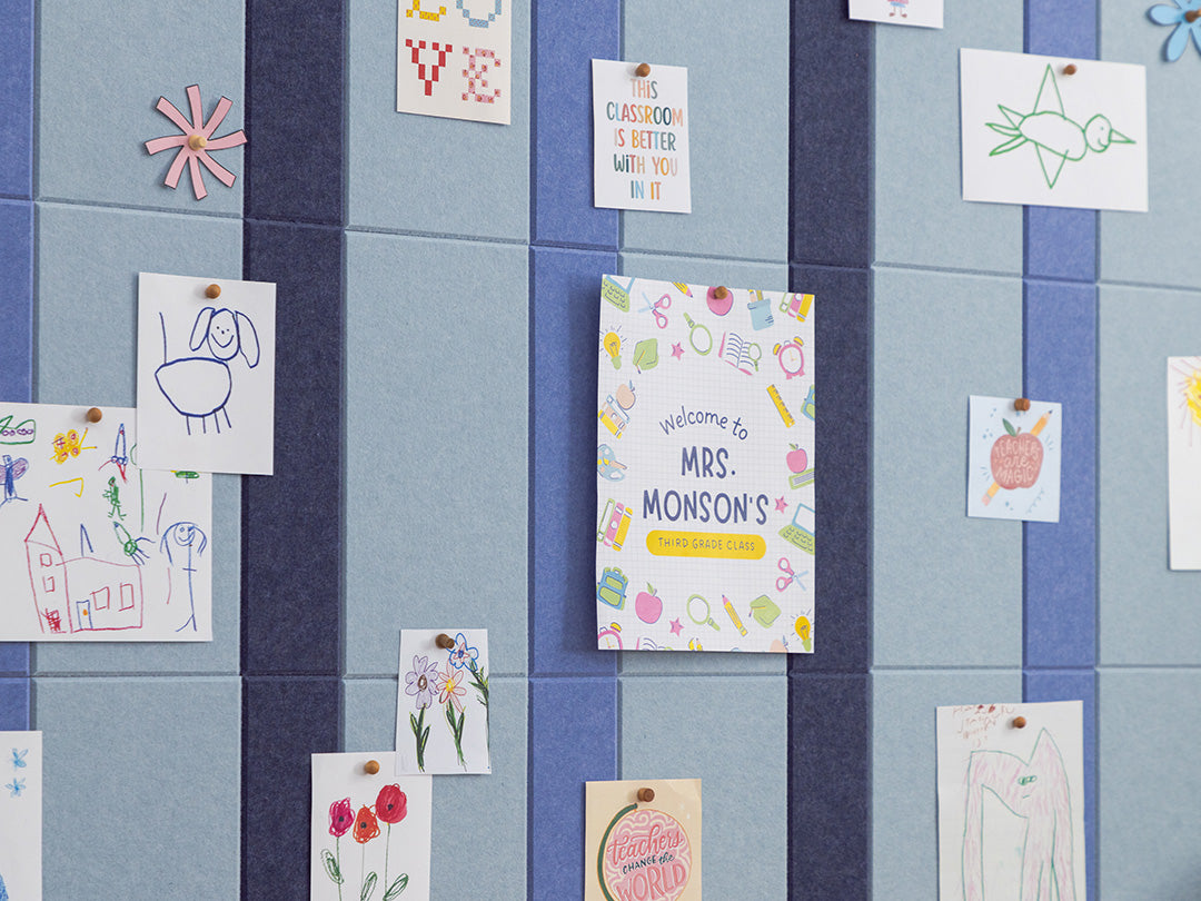 Blue Pinstripe Bulletin Board