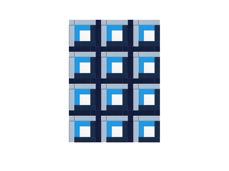Blue and gray geometric acoustic tile design