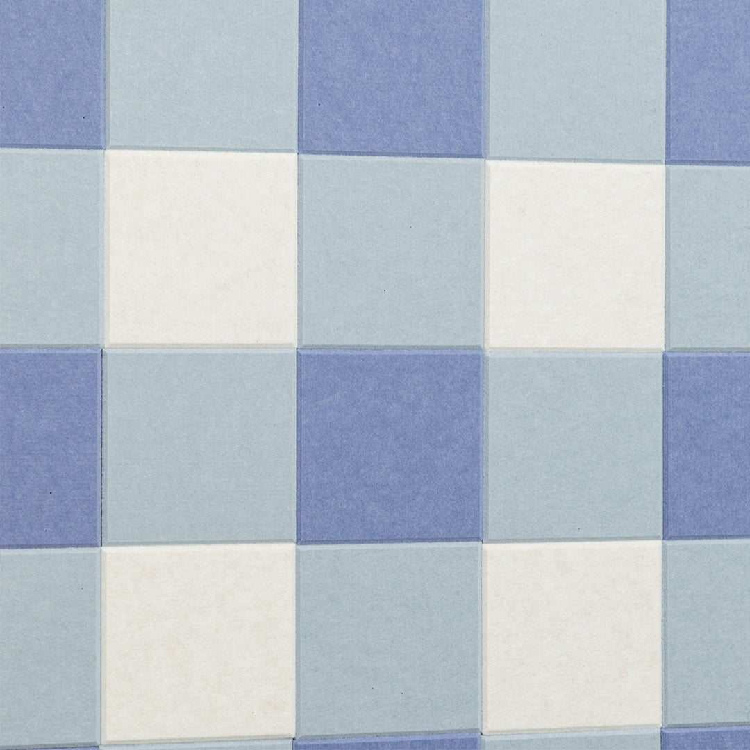 Checkered pattern with blue and white squares