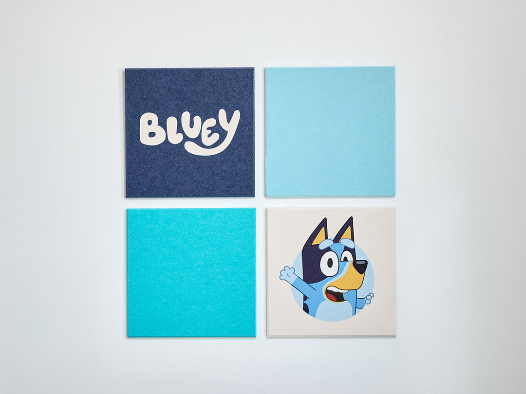 Bluey acoustic felt wall pinboard