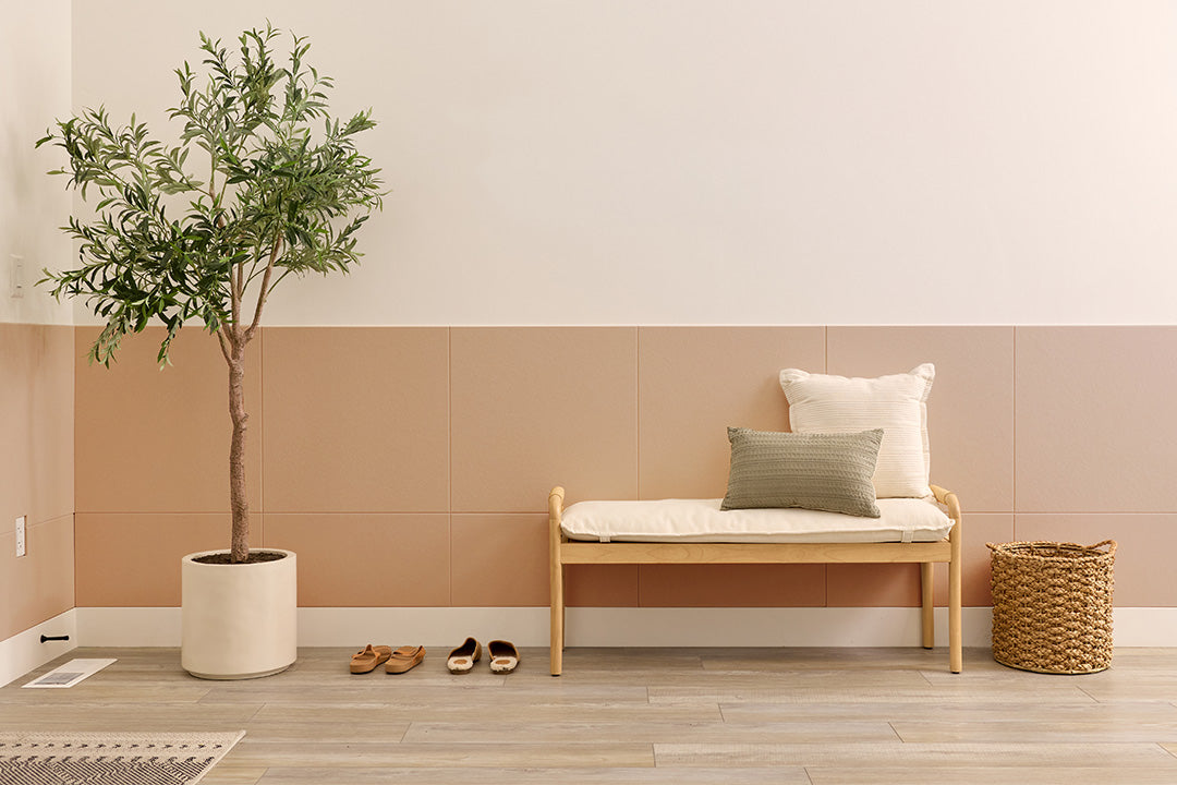 Light Brown Wainscoting in Entryway
