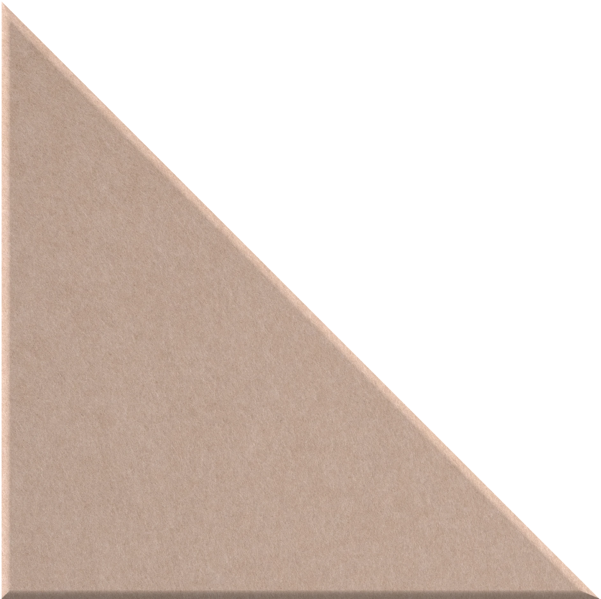 Beige right-angled triangle tile with matte finish.
