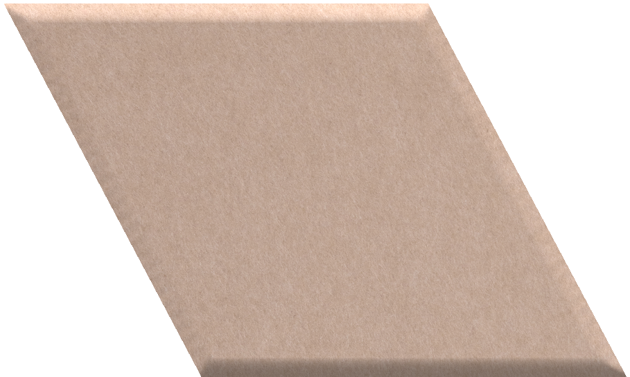 Beige diamond-shaped tile with beveled edges shown at an angle.