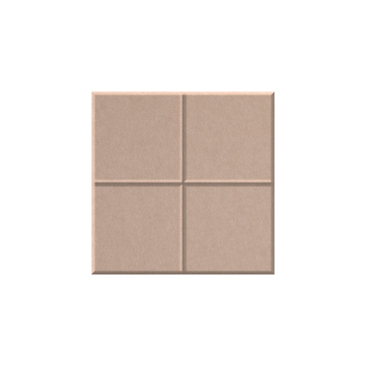 A square four-panel wall tile or textured panel in a warm beige/taupe color, shown against a plain white background.