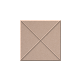 A square beige textured tile or panel with a geometric design featuring diagonal lines meeting at the center, shown on a plain white background.