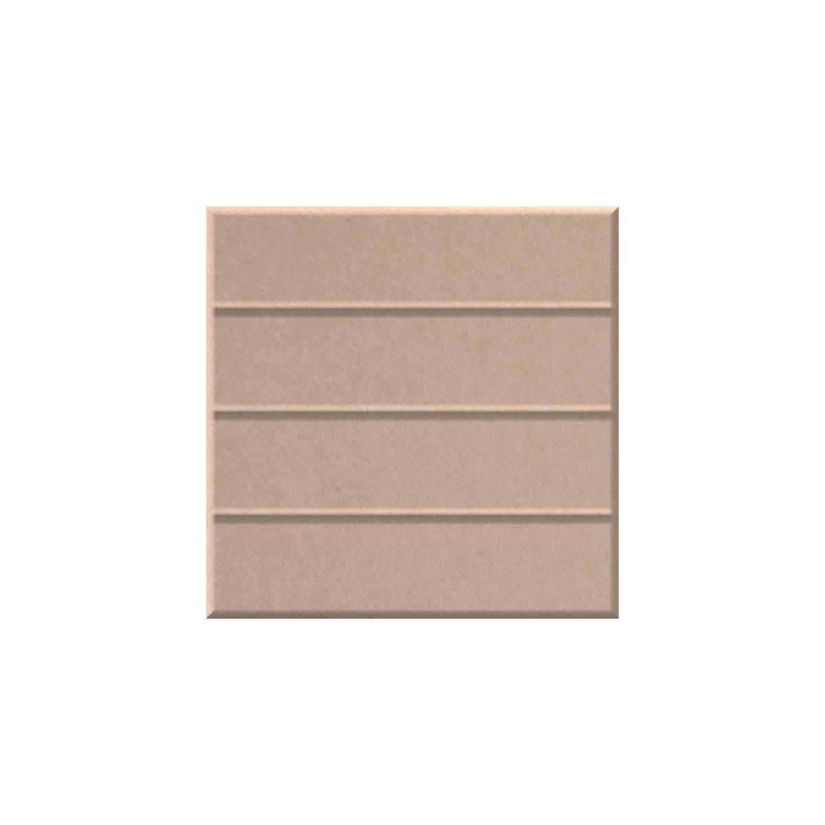 A square beige tile or panel with horizontal grooved lines, shown against a plain white background.