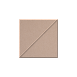 A square beige tile or panel with a diagonal seam running from corner to corner, shown on a plain white background.