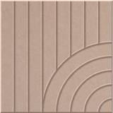 Cashmere 9mm Engraved Tangent felt sample with concentric quarter circle grooves