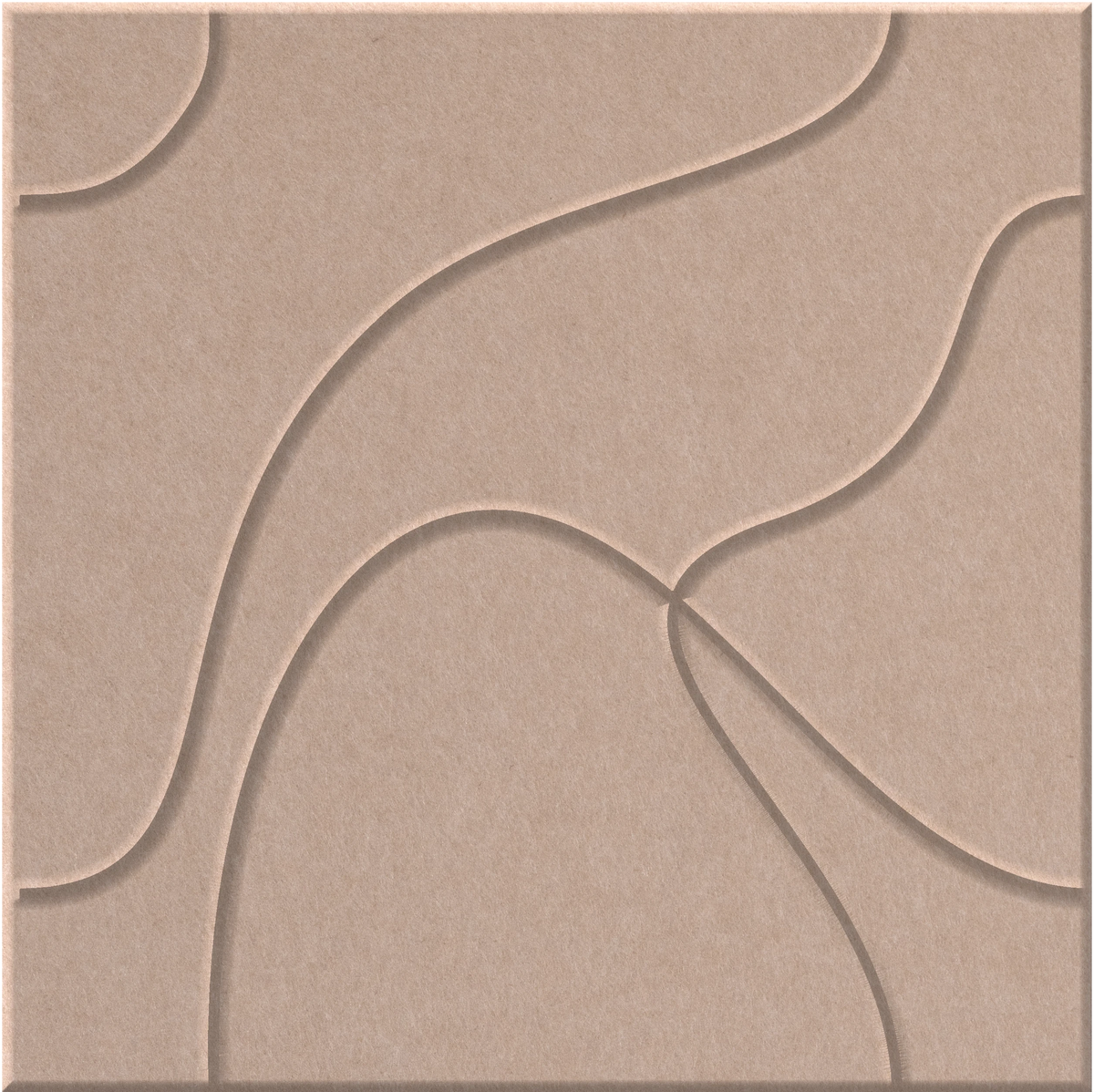 Cashmere 9mm Engraved Topo felt sample with flowing topographic line grooves
