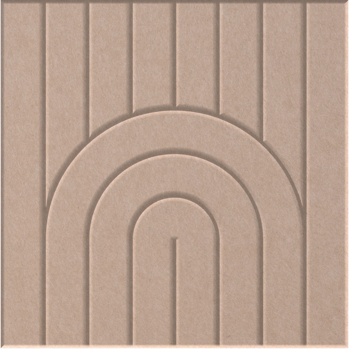 Cashmere 9mm Engraved Zen felt sample with nested arch grooves