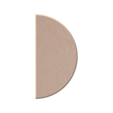 A single semi-circular beige makeup pan or compact powder piece shown upright on a plain white background.