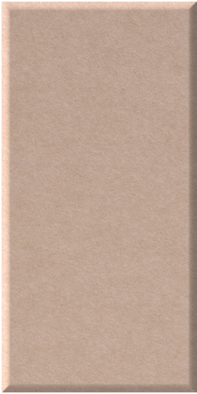 Beige rectangular tile with beveled edges and matte finish surface.