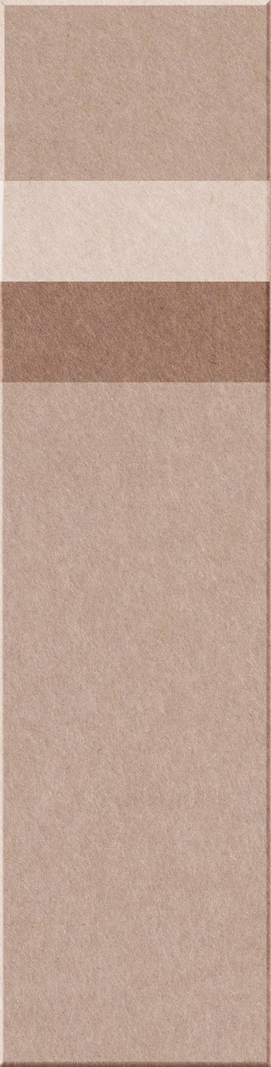 Four rectangular tiles in varying shades of beige and taupe arranged vertically.