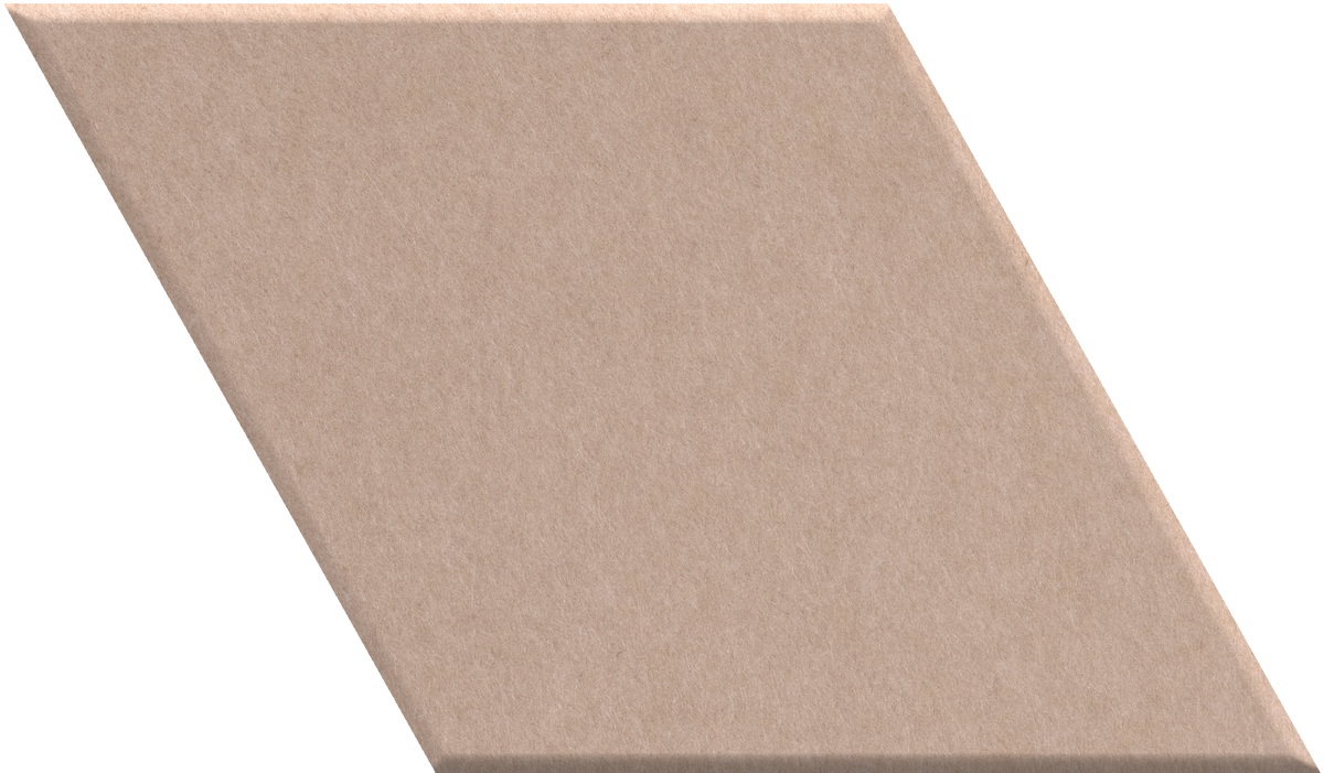 Beige diamond-shaped tile with matte finish shown at an angle.