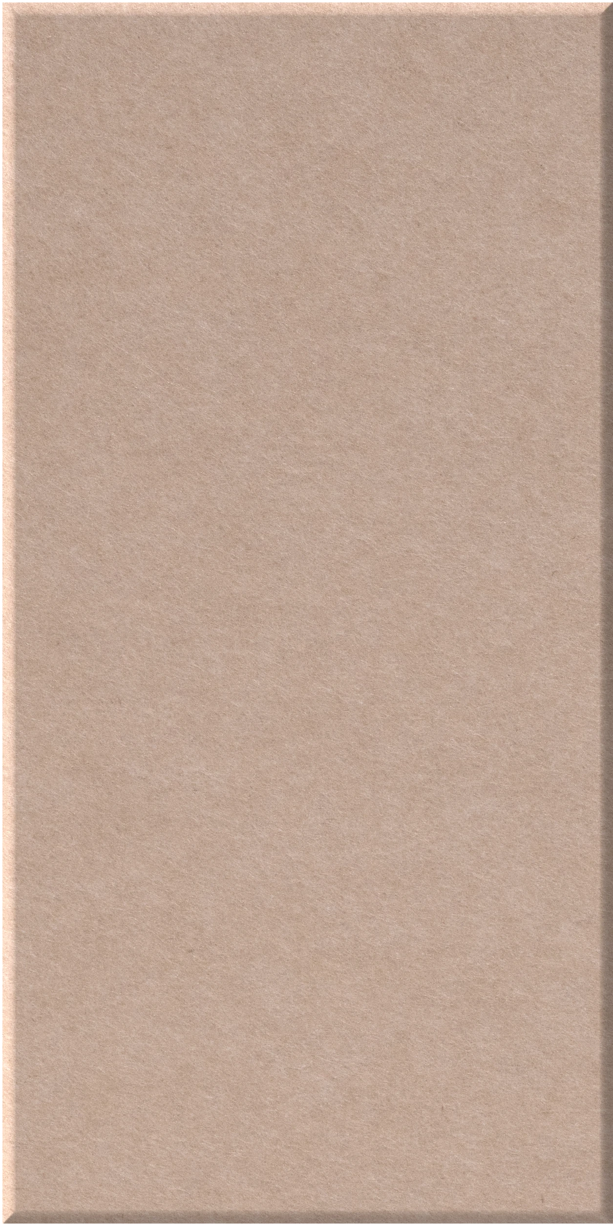 Beige ceramic tile with beveled edge and matte finish, vertical rectangular format.