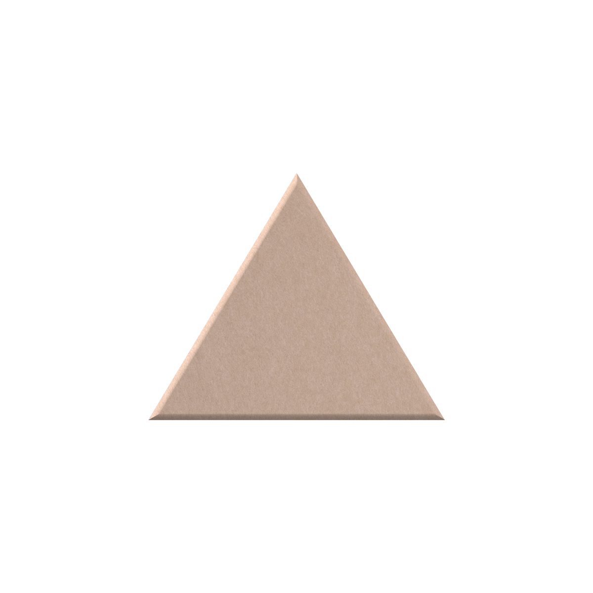 A single flat, triangular sample with a matte, textured surface in a warm, light tan or dusty rose-beige color, centered on a solid white background.