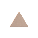 A single flat, triangular sample with a matte, textured surface in a warm, light tan or dusty rose-beige color, centered on a solid white background.