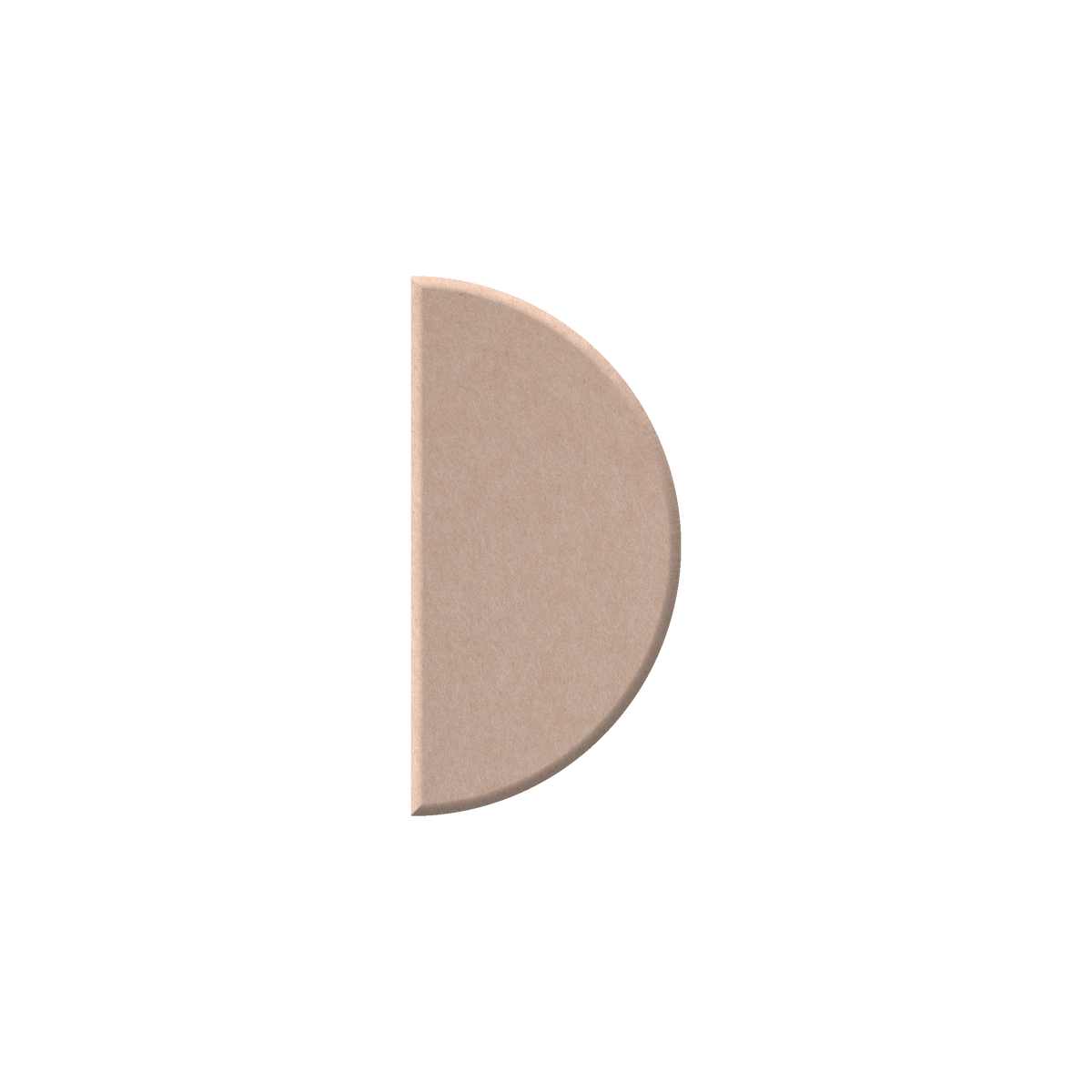 A single half-demonister makeup sponge in a warm beige-pink shade, shown against a solid white background.