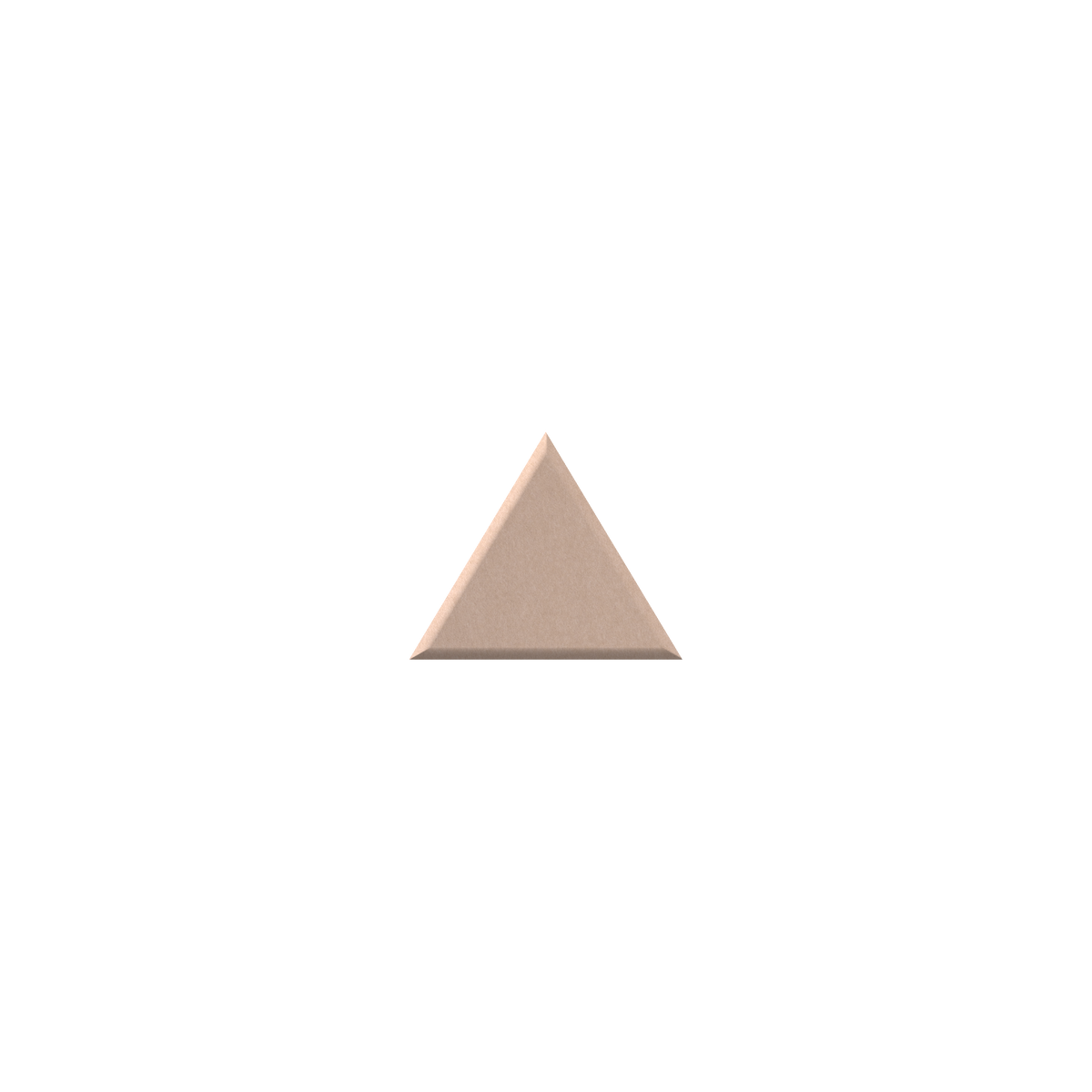 Tan triangle on a white background.