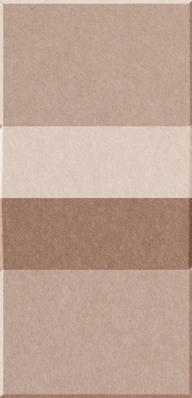 Four rectangular tiles in varying shades of beige and brown arranged vertically.