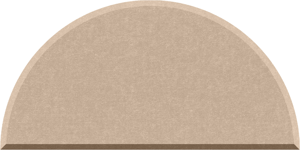 Small half circle felt tile in cashmere
