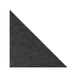 A dark charcoal gray felt triangle, likely a felt wall hanging or decorative panel, shown on a solid white background.