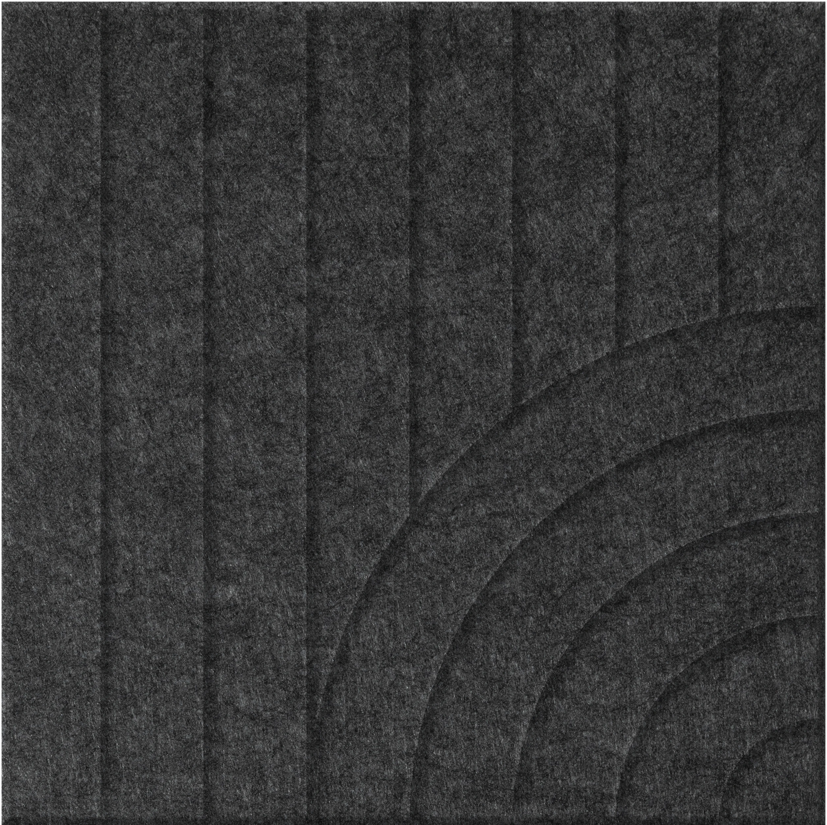 Cast 9mm Engraved Tangent felt sample with concentric quarter circle grooves