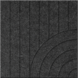 Cast 9mm Engraved Tangent felt sample with concentric quarter circle grooves
